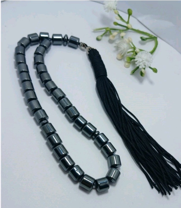 تسبیح حدید مشکی استوانه ای سایز 6×8