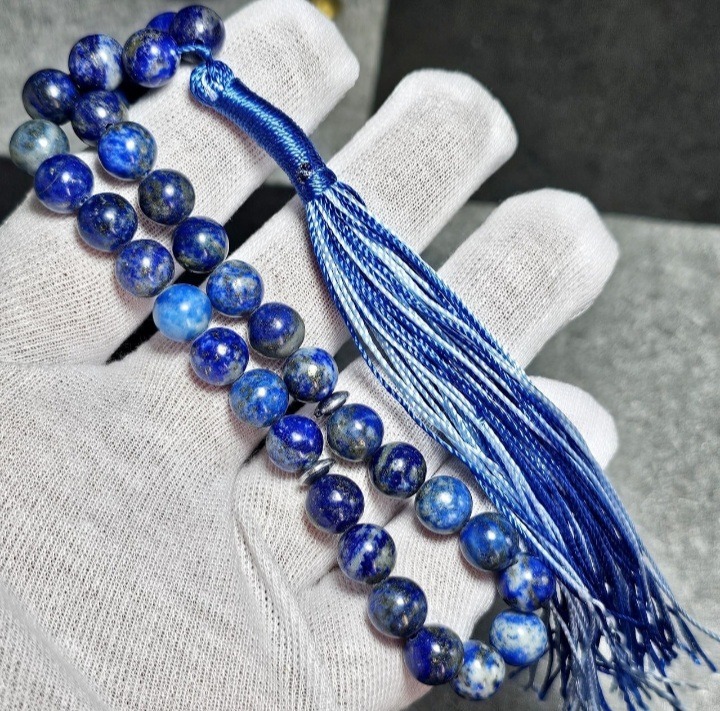 تسبیح لاجورد افغان درجه یک و عالی سایز 8 میل