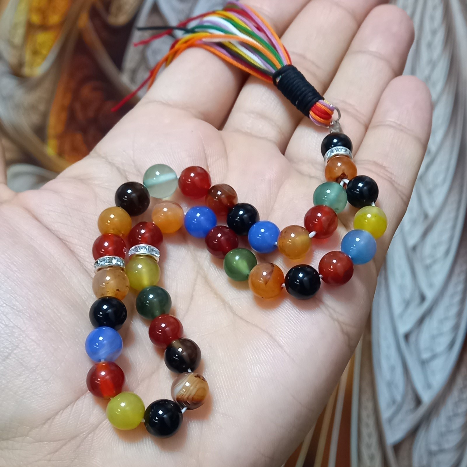 تسبیح سنگی عقیق حضرت ام البنین 33 دانه