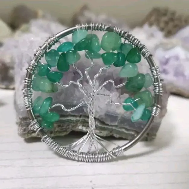 گردن آویز درخت زندگی آونتورین طبیعی