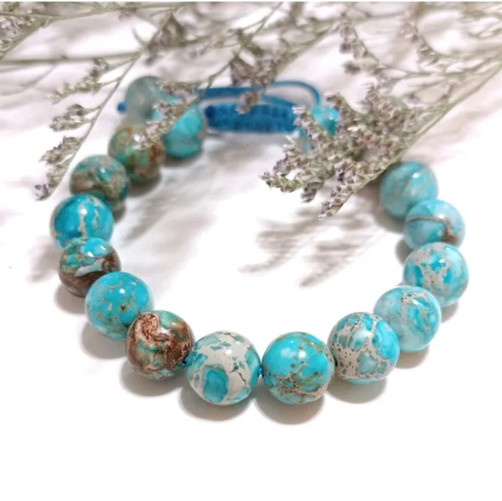 دستبند فیروزه آفریقایی خوش رنگ و خوش طرح