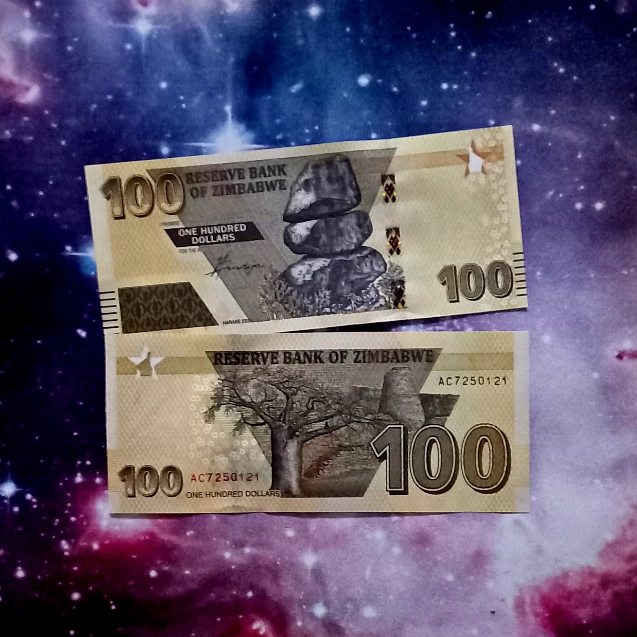 اسکناس 100 دلار 2020 زیمبابوه