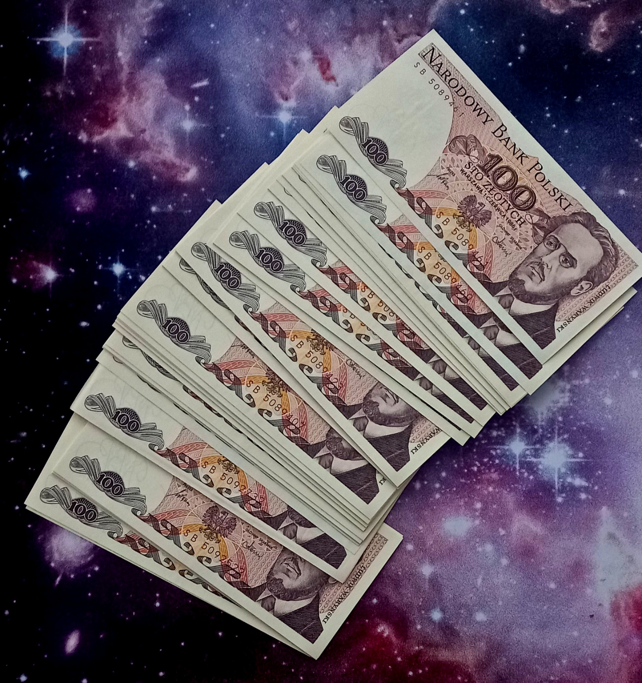 10 برگ اسکناس 100 زلوتی لهستان