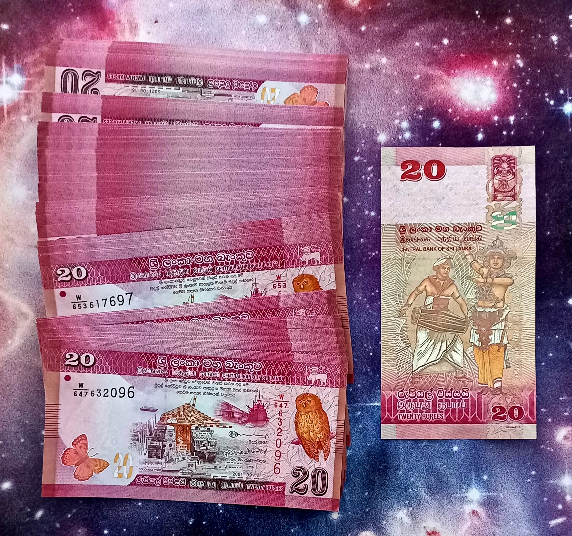 50 برگ تک اسکناس 20 روپیه سریلانکا