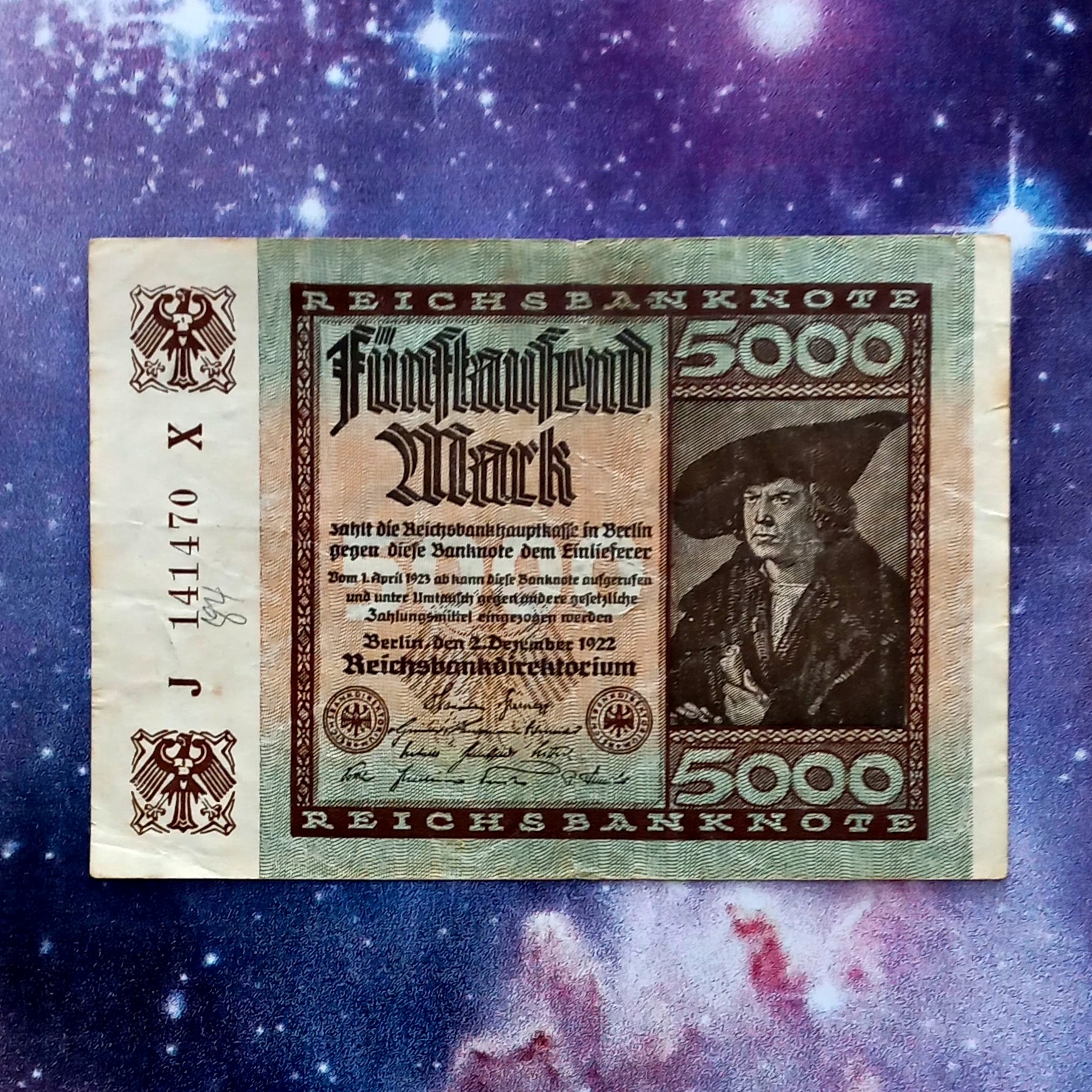 اسکناس 5000 مارک 1922 آلمان