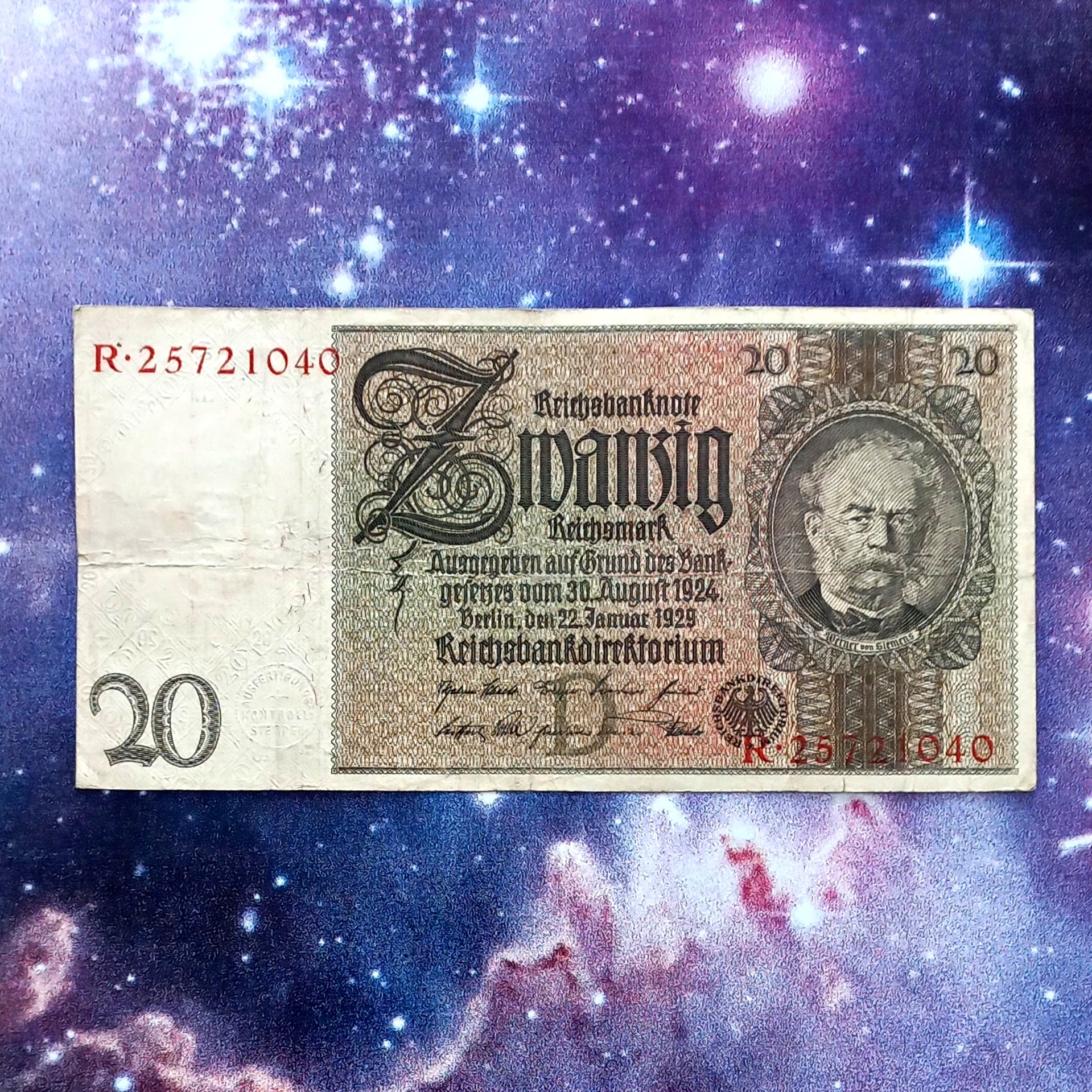 اسکناس 20 مارک 1924 آلمان