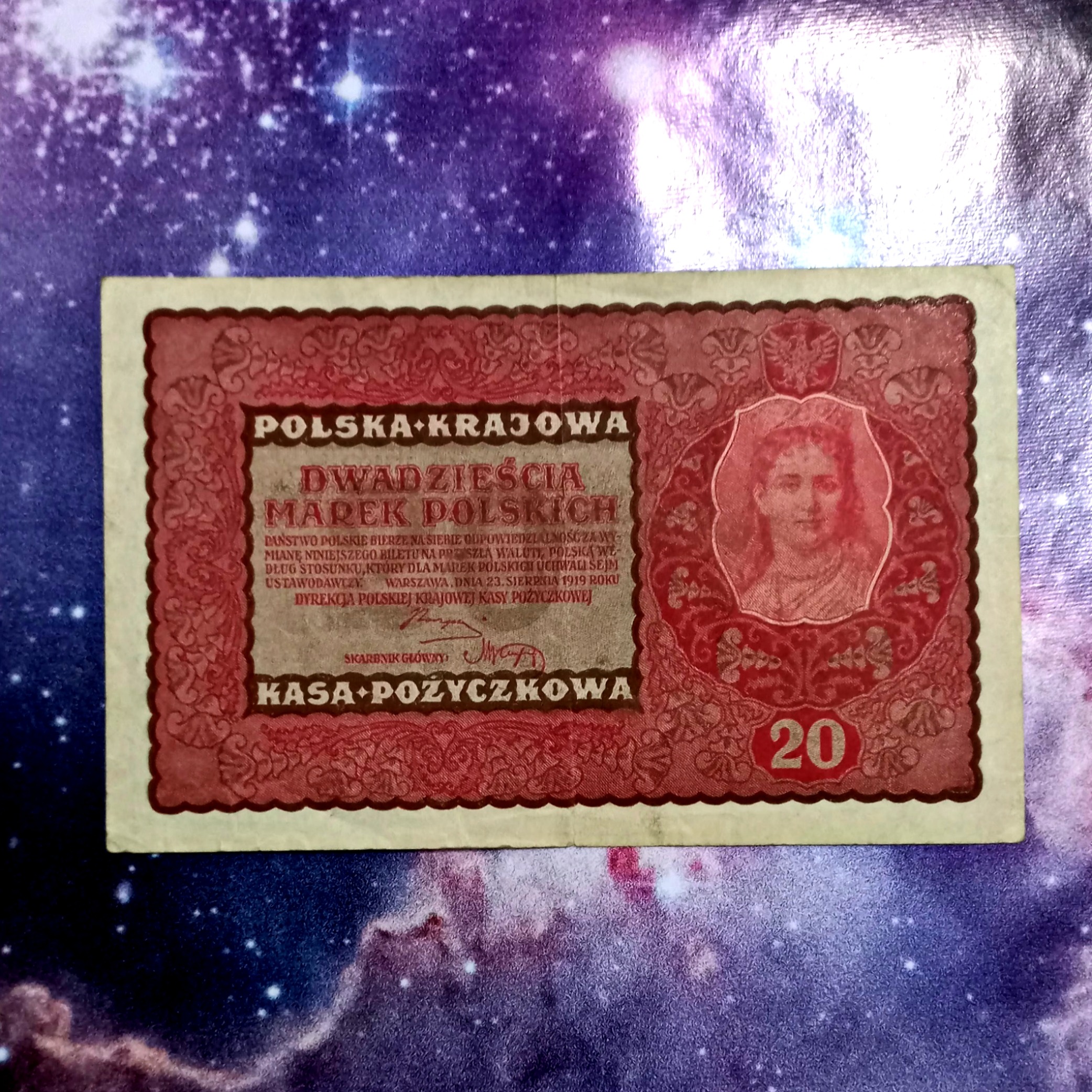 اسکناس 20 مارک 1919 لهستان