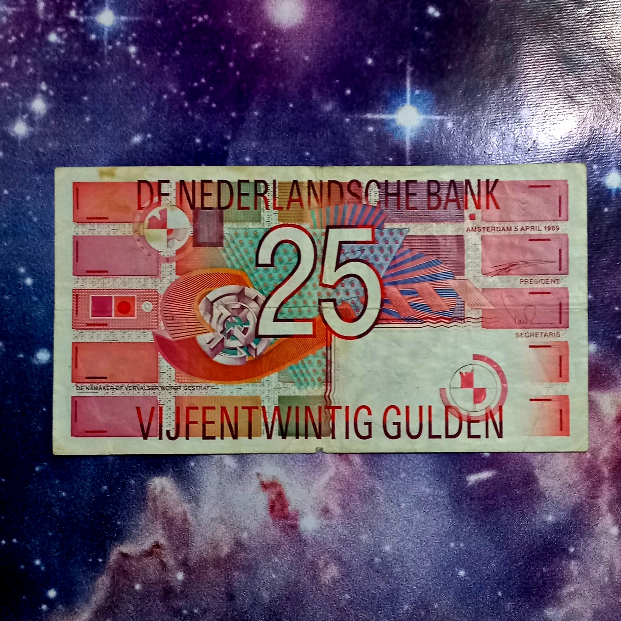 اسکناس 25 گیلدن 1989 هلند