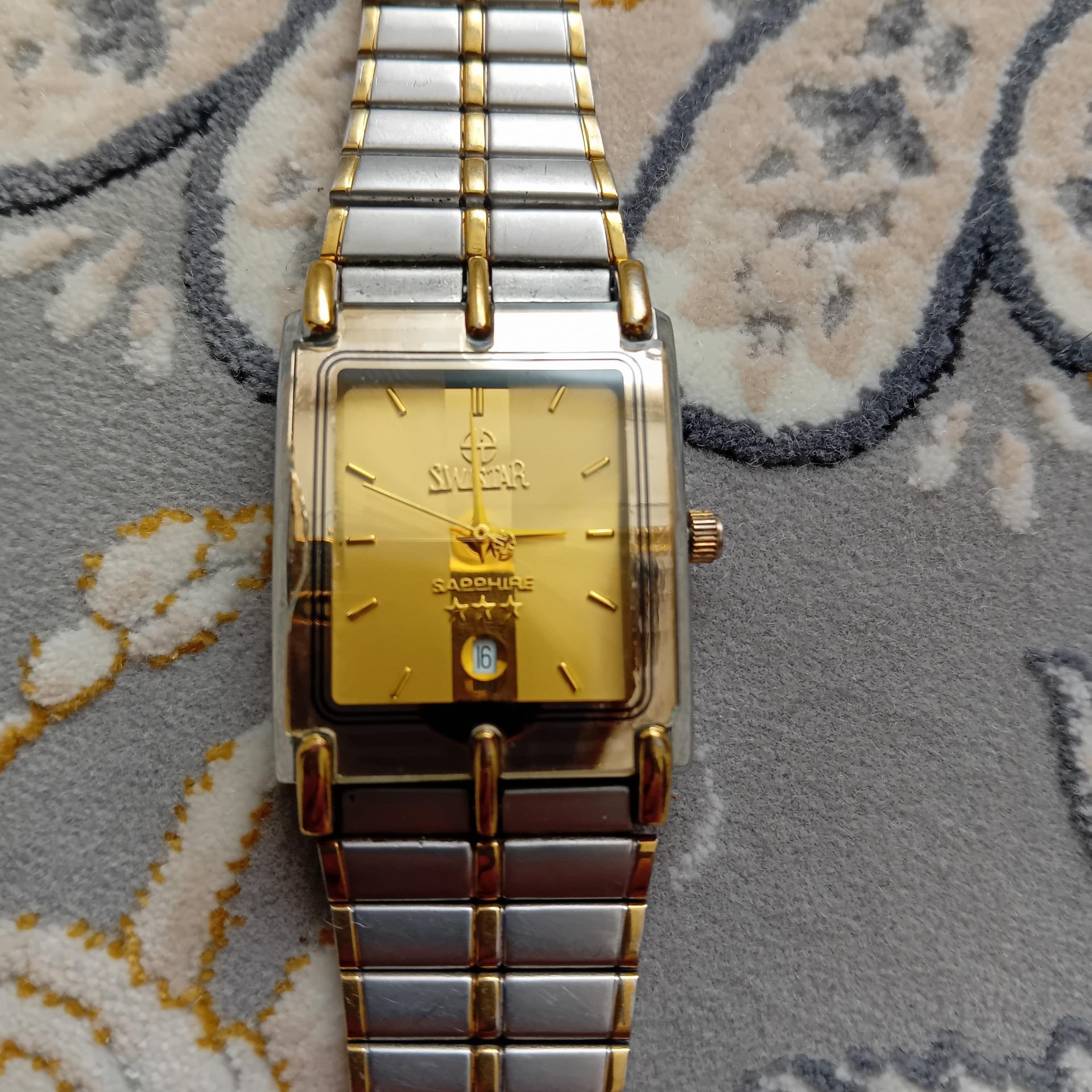 ساعت مردانه سویستار روکش طلا 23 عیار