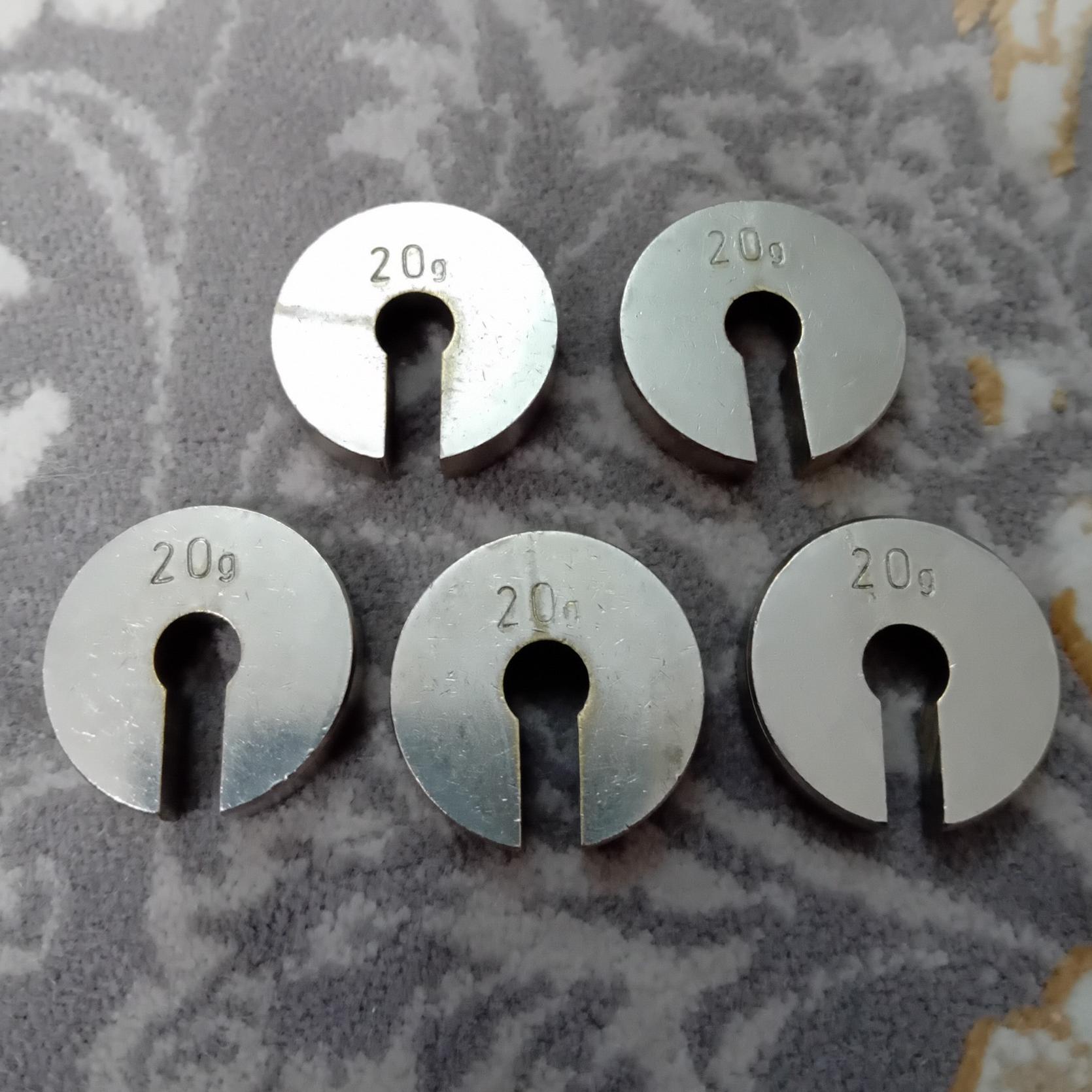 پنج عدد وزنه برنجی ترازو 20 خارجی و قدیمی