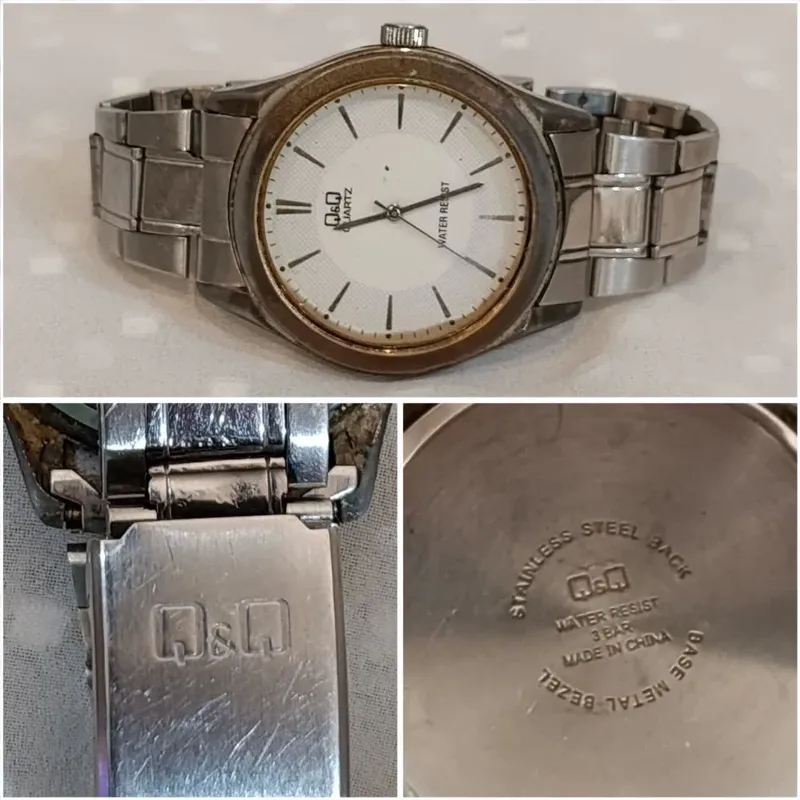 ساعت زیبا کیو اند کیو موتور اصلی ژاپن باتری ندارد