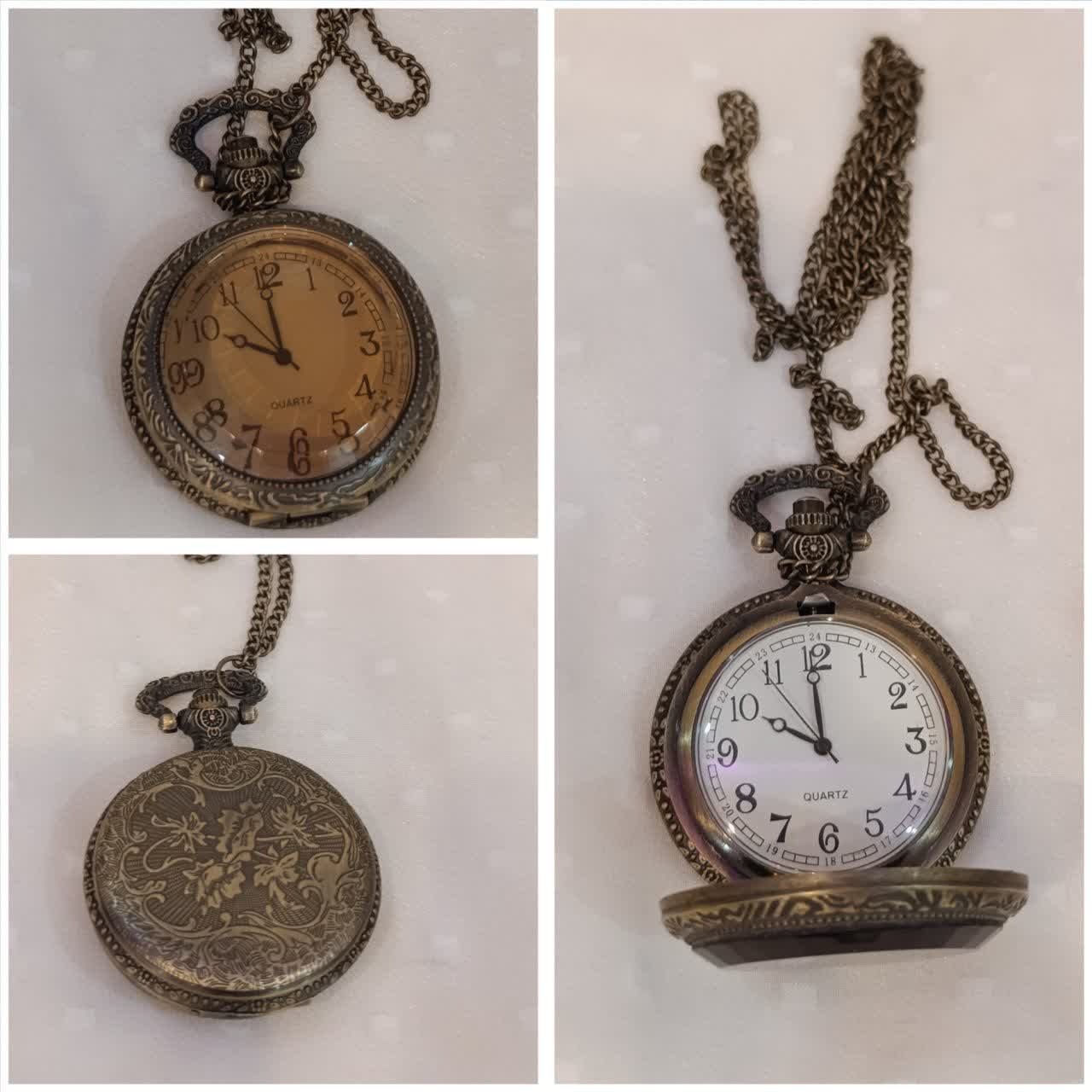 ساعت جیبی شیشه تراش باتری نداره توضیحات