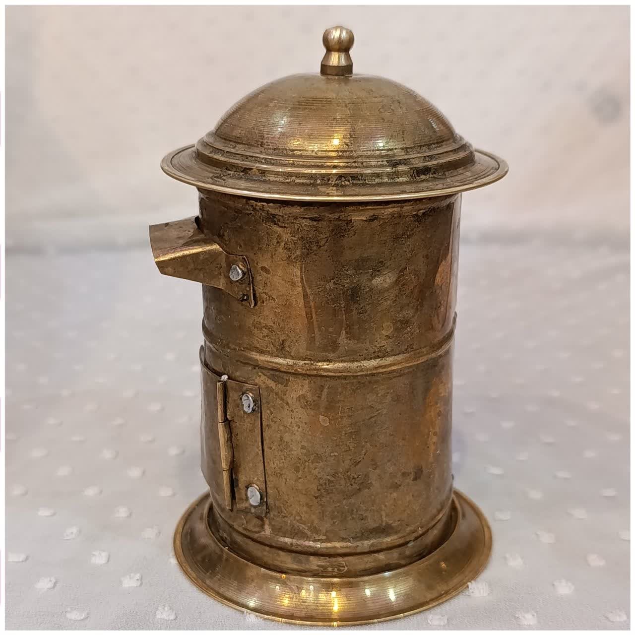 قلک برنجی دست ساز طرح صندوق پست 13 سانت