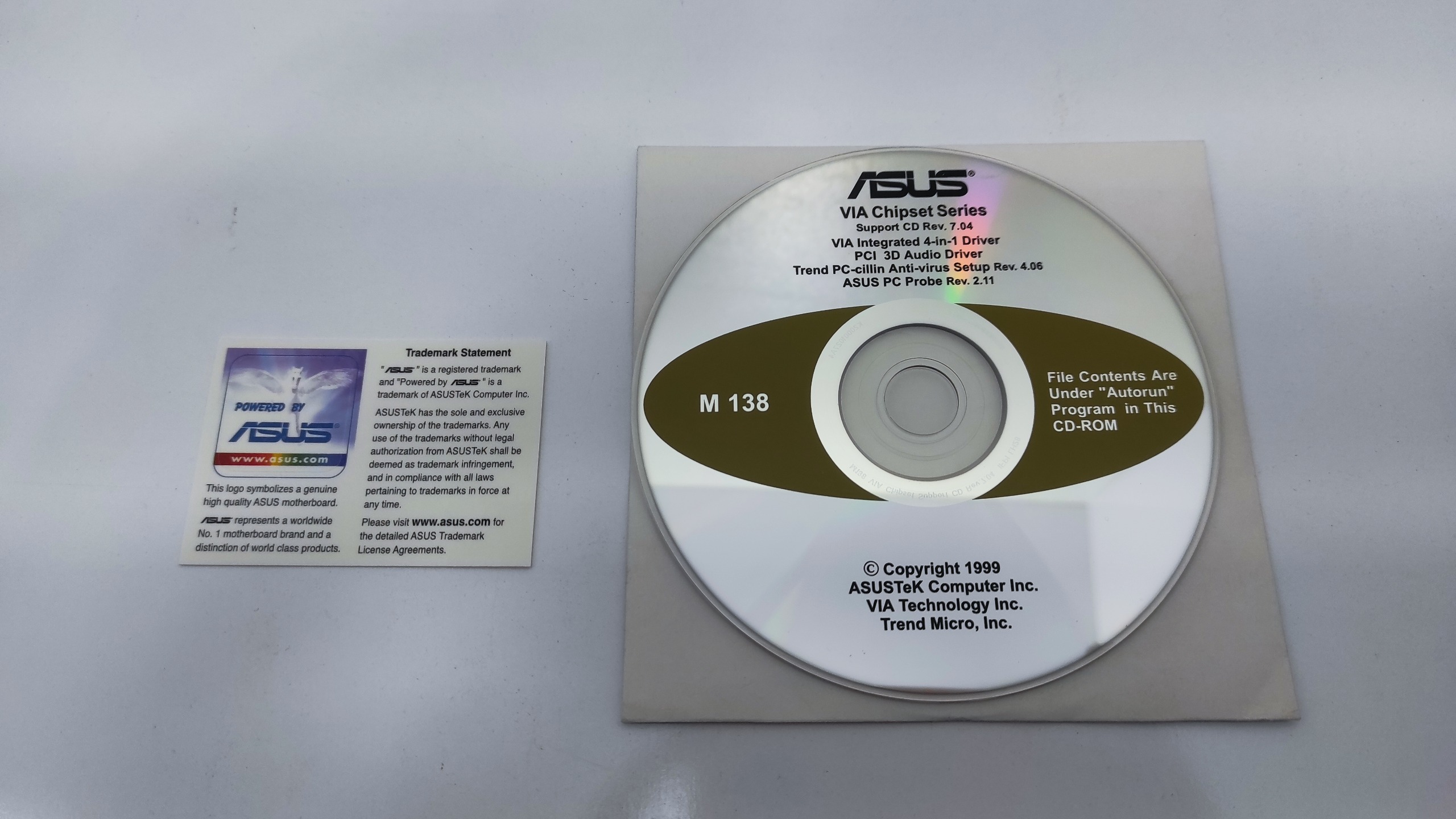 دیسک اورجینال درایور ASUS VIA همراه با برچسب ASUS