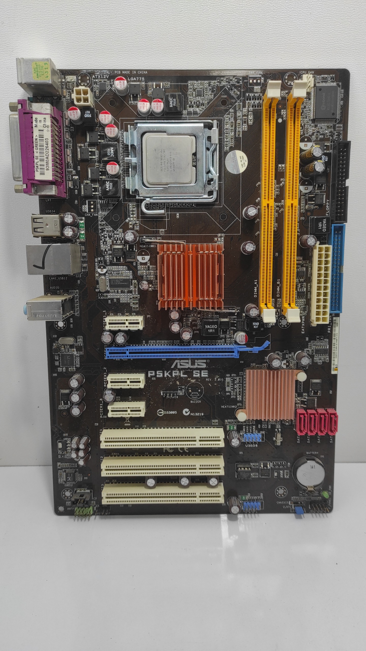 مادربرد ASUS P5KPL SE بهمراه سی پو