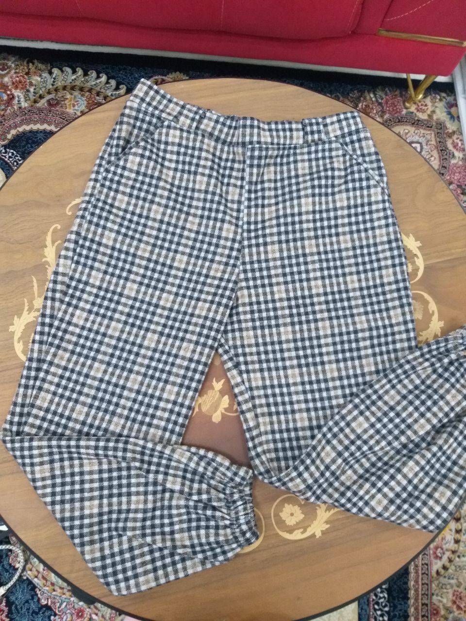شلوار چهارخونه پشمی