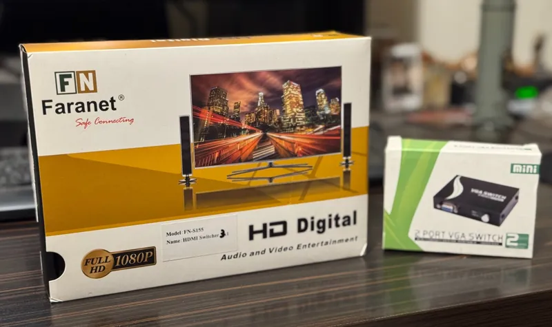 سوئیچ 3پورت HDMI با ریموت فرانت و سوئیچ 2پورت VGA