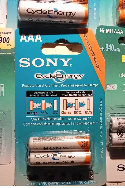 باتری قلمی 1جفت شارژی اصلی SONY 4600mah