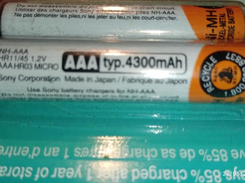 باتری نیم قلمی شارژی اصل4عدد SONY 4300mah
