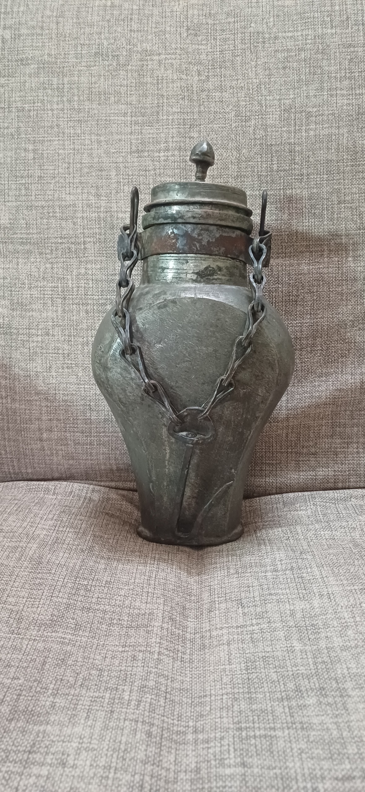 روغن دان مسی قجری قدیمی
