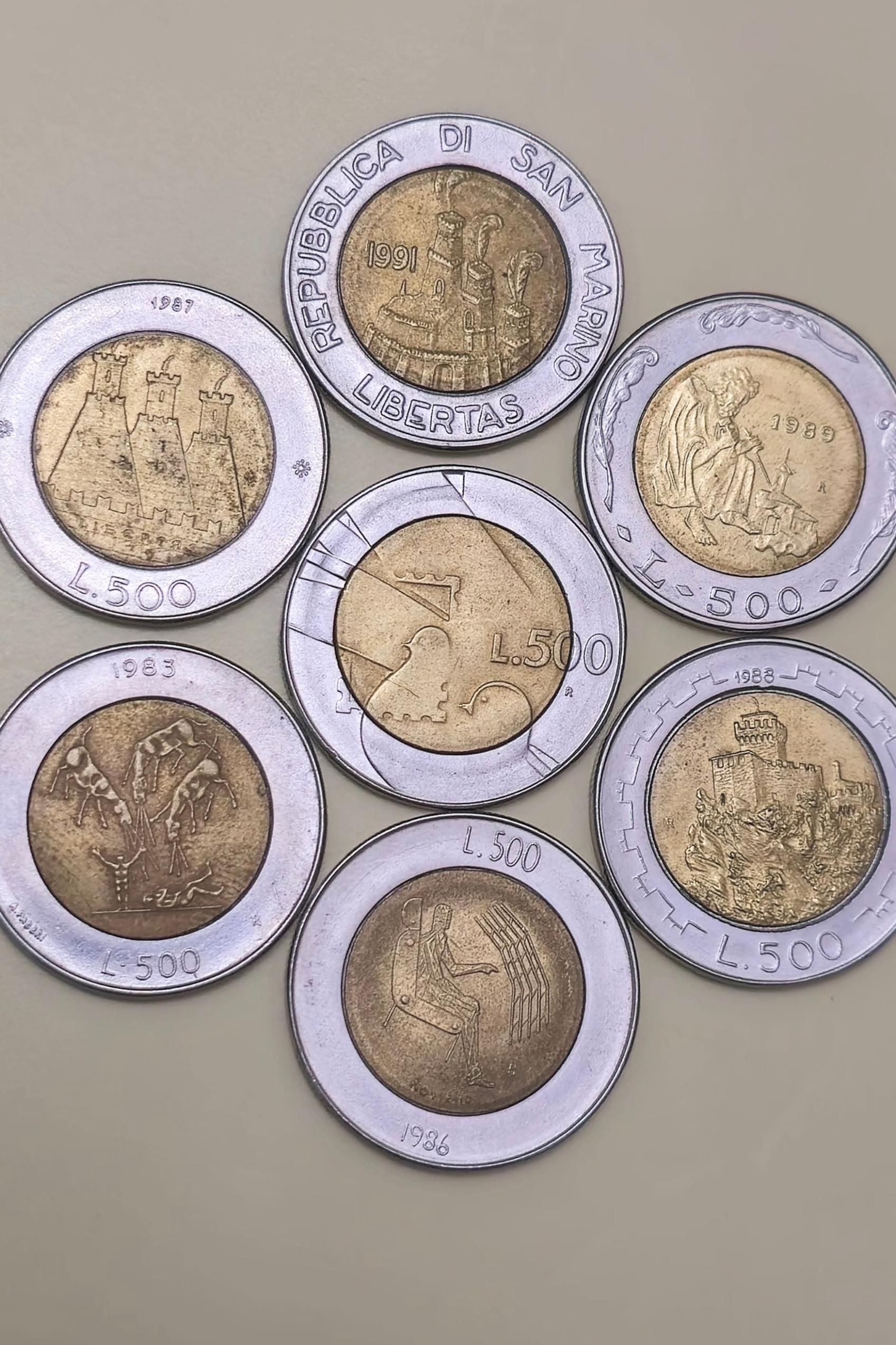 سکه سان مارینو ست سکه های یادبودی سان مارینو