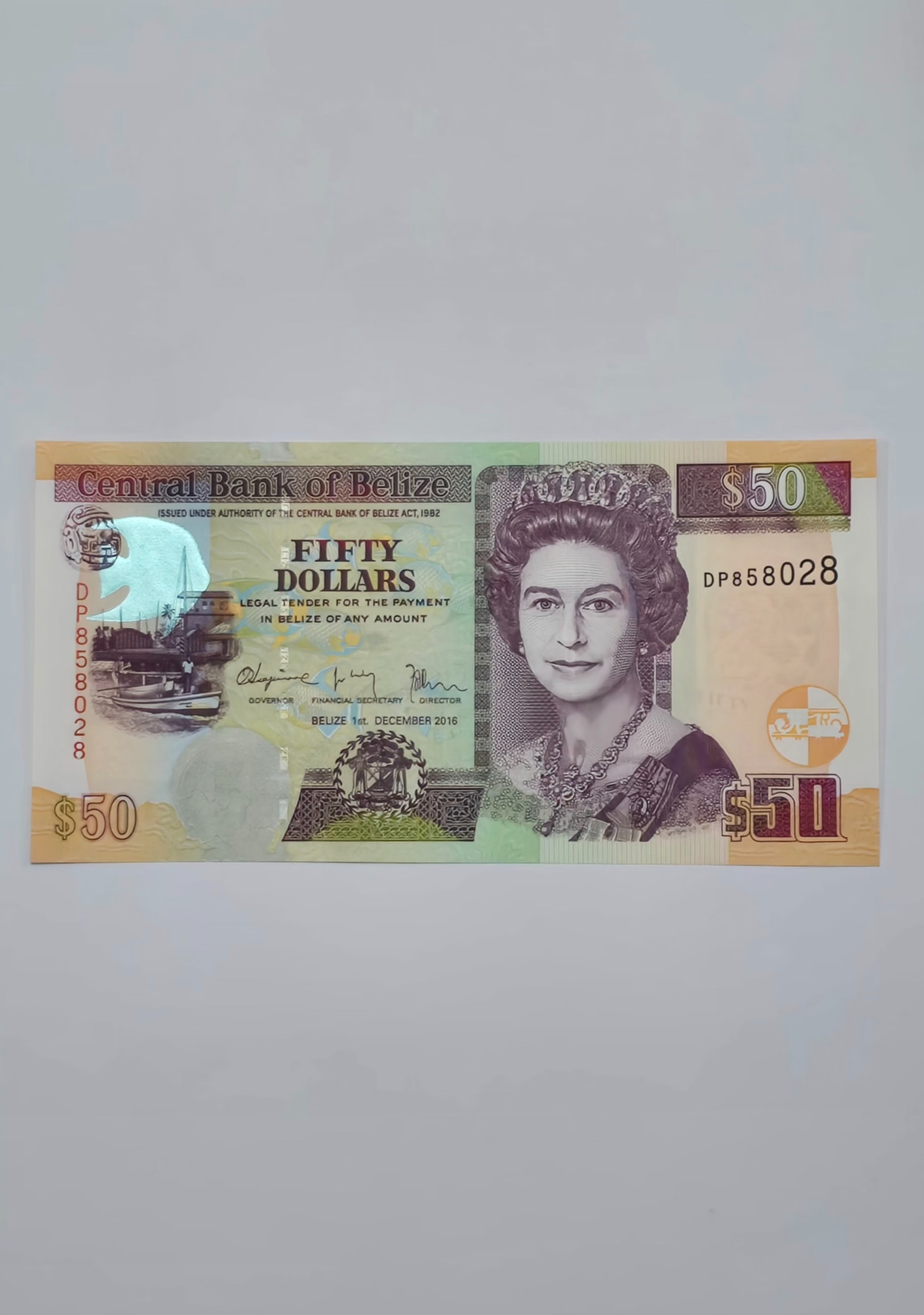 اسکناس بلیز 50 دلار بلیز ملکه الیزابت نایاب