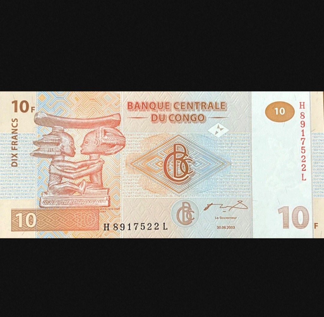 اسکناس کنگو 10 فرانک کنگو کمیاب و زیبا