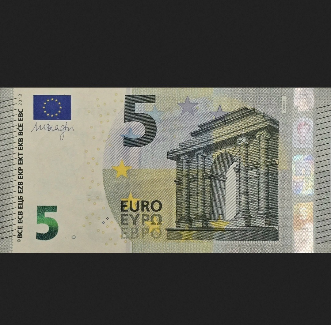 اسکناس یورو 5یورو اتحادیه اروپا کیفیت درحدبانکی