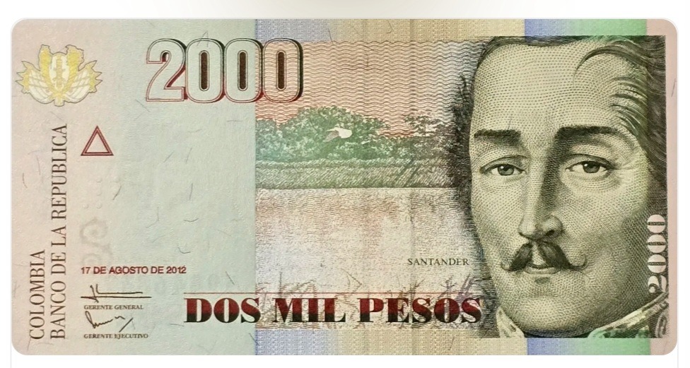 اسکناس کلمبیا 2000 پزو کلمبیا