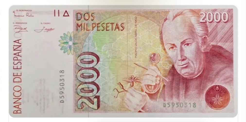 اسکناس اسپانیا 2000 پزتا اسپانیا خوزه موتیس