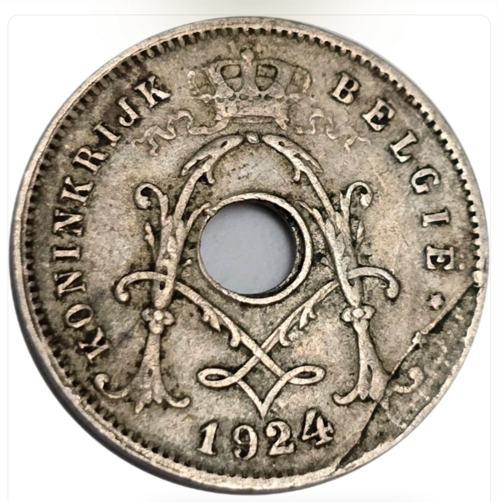 سکه بلژیک 5 سانتیم بلژیک 1924