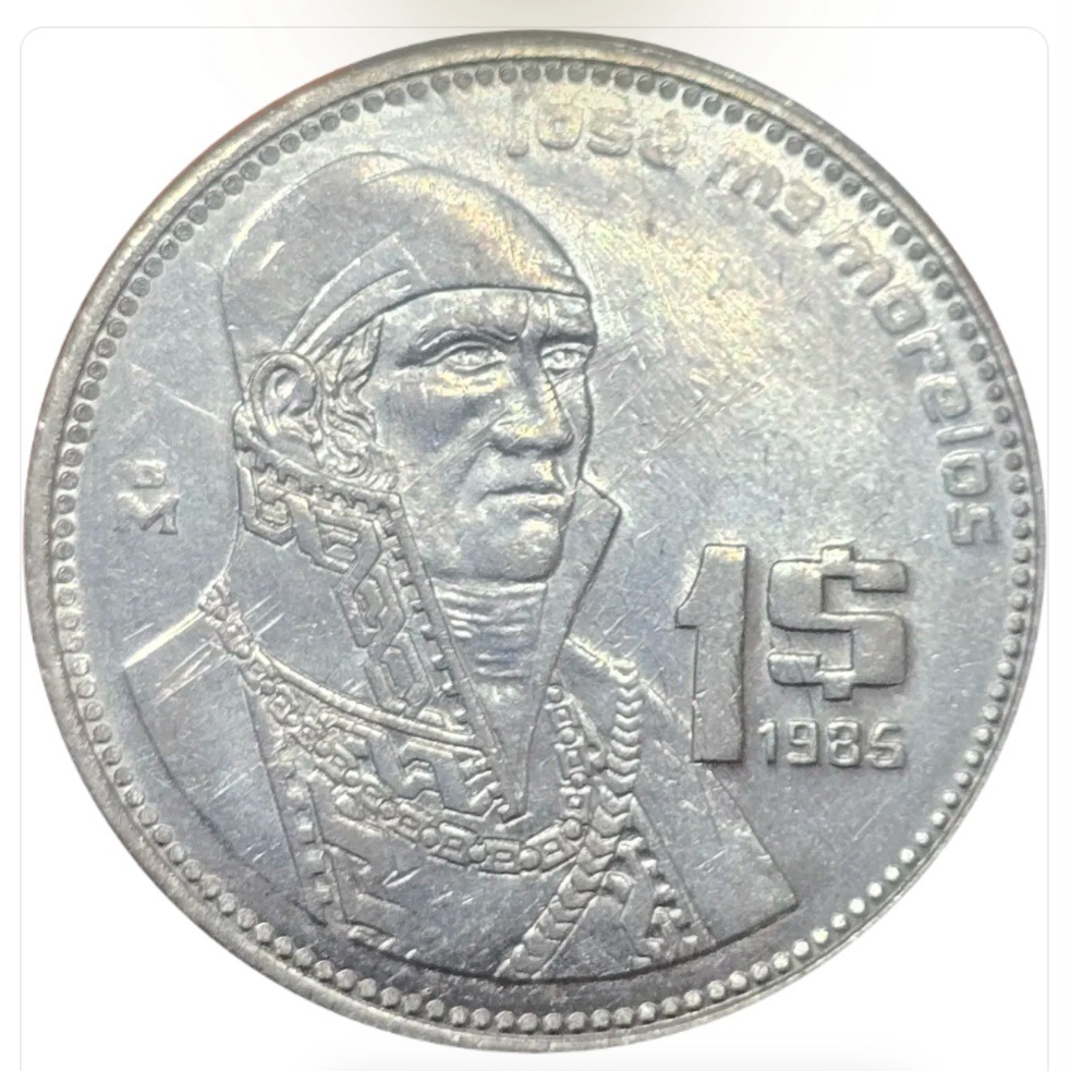 سکه مکزیک 1 پزو مکزیک خوزه موراوس 1985