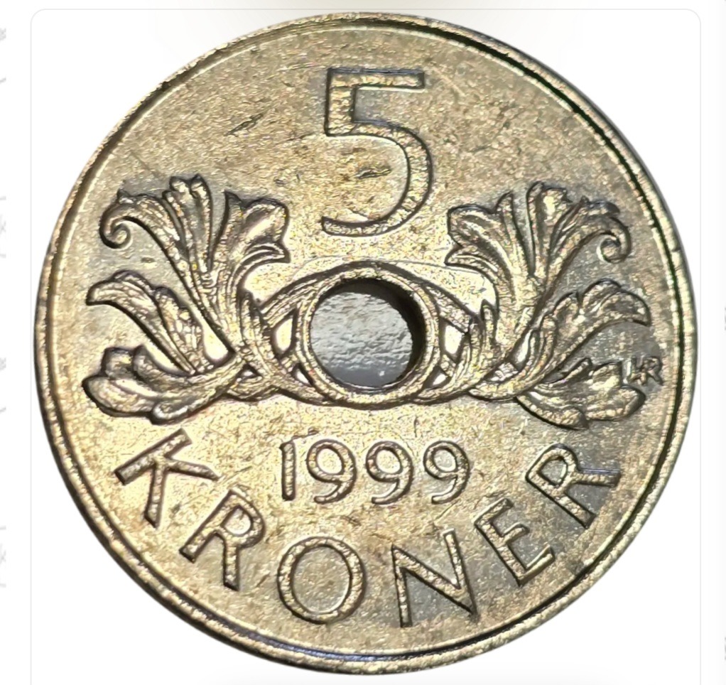 سکه نروژ 5 کرون نروژ 1999 میلادی