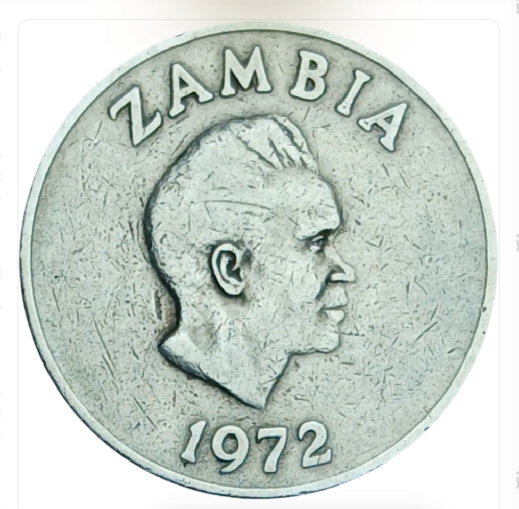 سکه زامبیا 20 نگوی زامبیا کنت کائوندا 1972