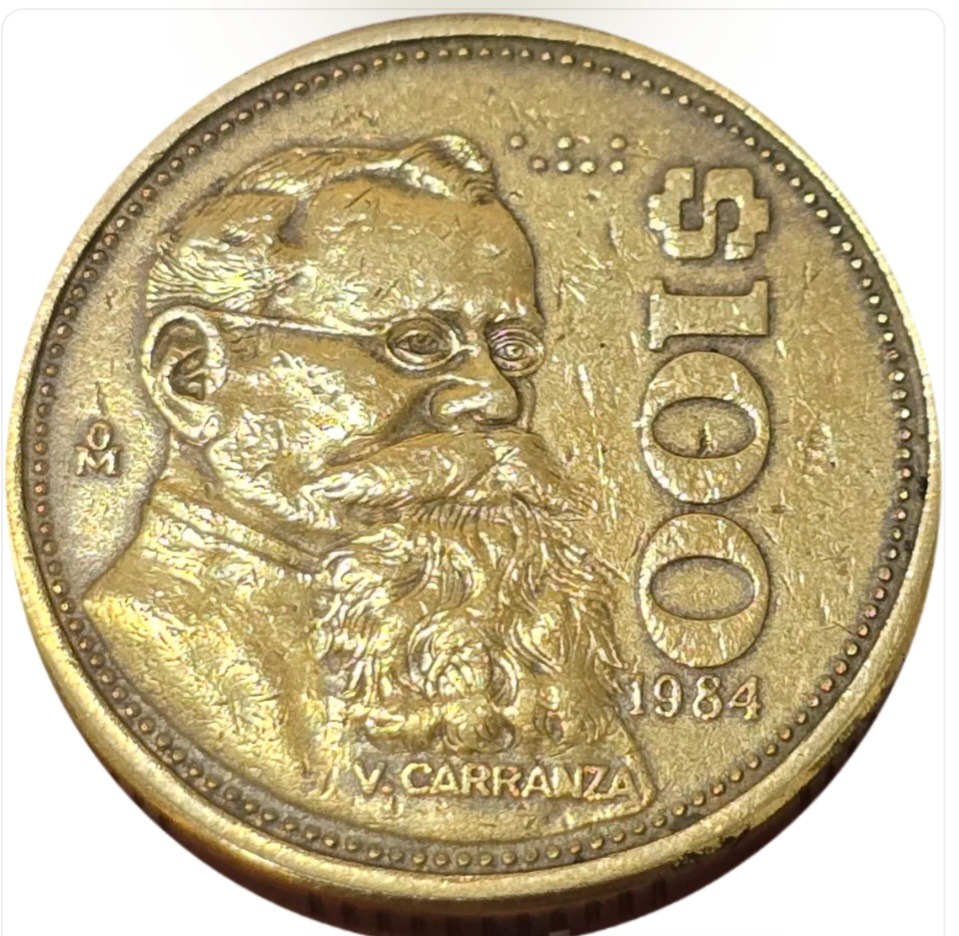 سکه مکزیک 100 پزو مکزیک عقاب طلایی 1984