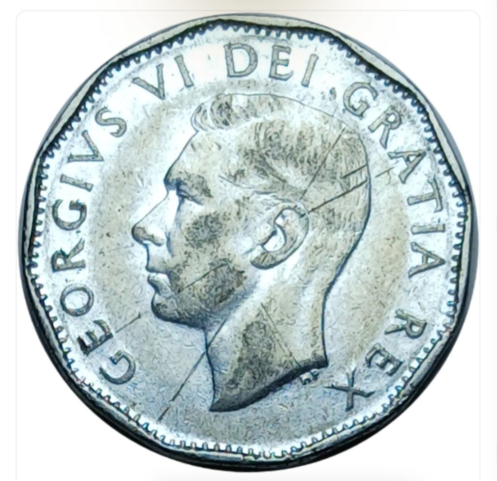 سکه کانادا 5 سنت جرج ششم کانادا 1952
