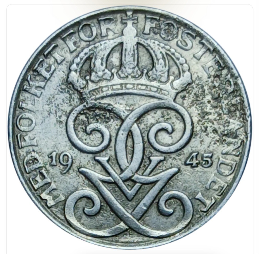 سکه سوئد 1 اوره سوئد 1945