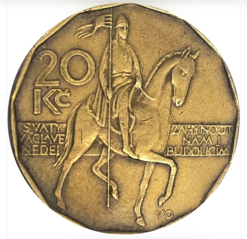 سکه چک 20 کرون جمهوری چک قدیس واتسلاو 1993