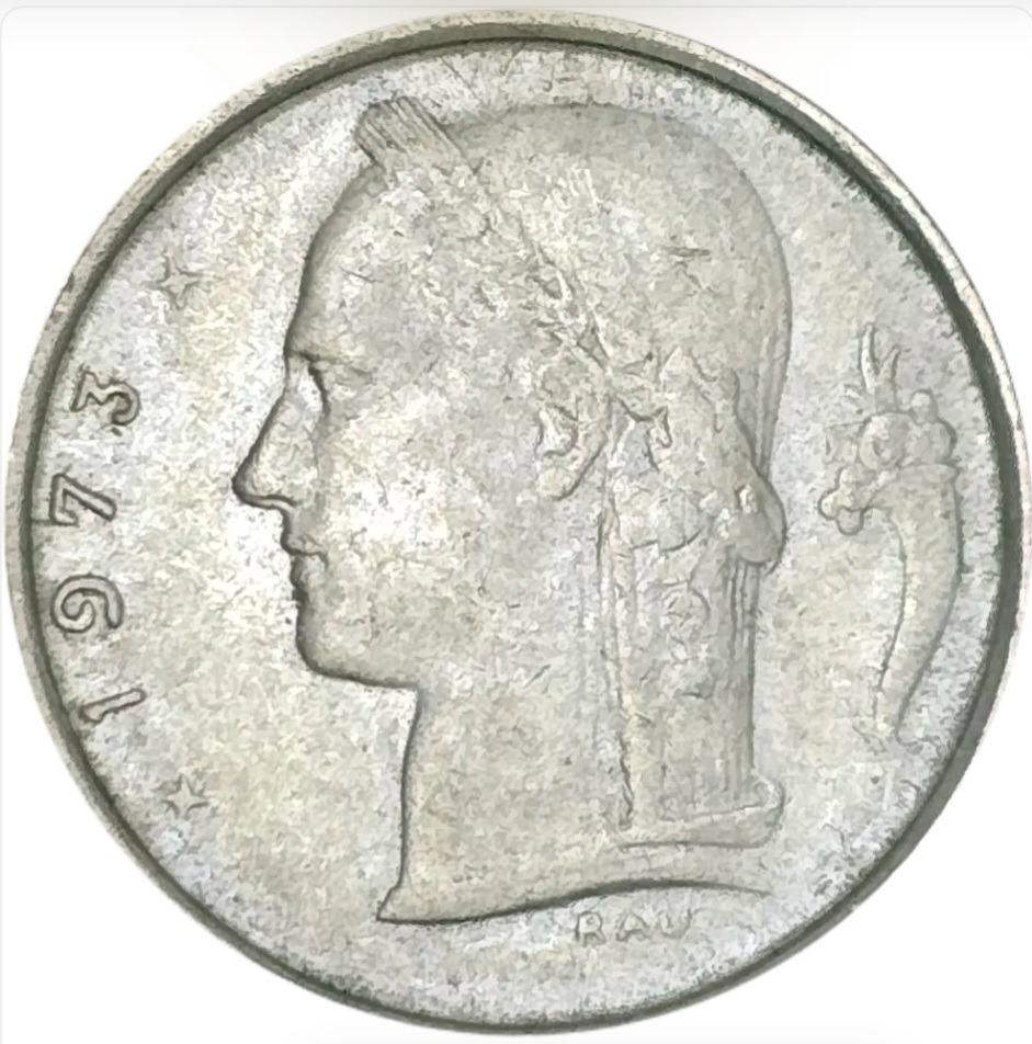 سکه بلژیک 1 فرانک بلژیک الهه سرس 1973