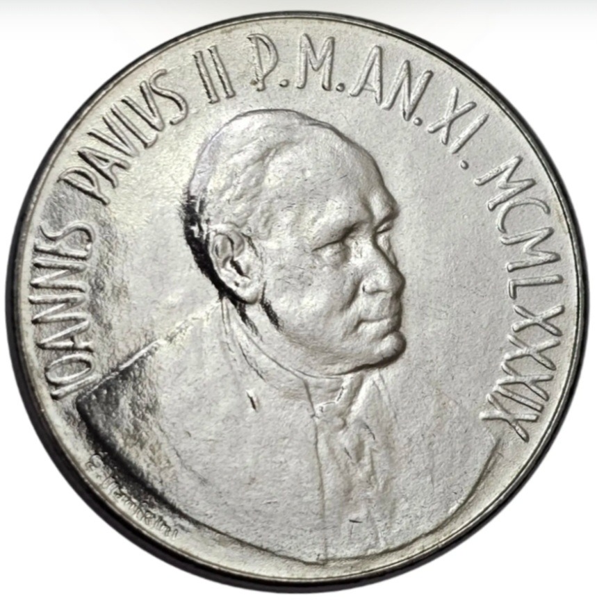 سکه واتیکان 100لیر یادبودی واتیکان ژان پل دوم 1989