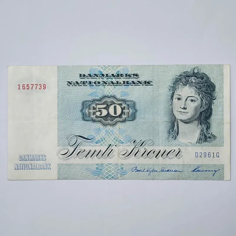 اسکناس دانمارک 50کرون زیبای دانمارک بسیارنایاب
