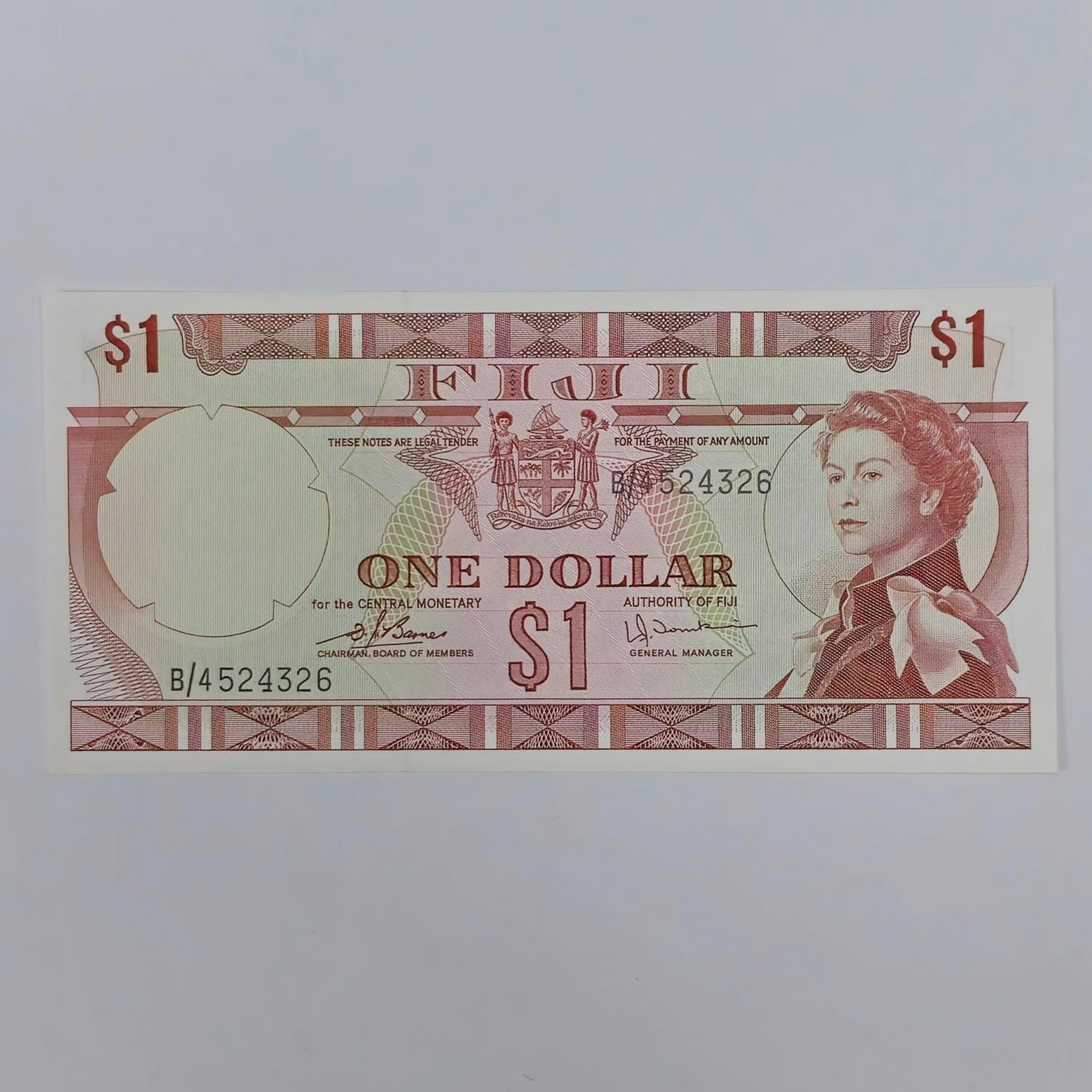 اسکناس فیجی 1دلار زیبای فیجی ملکه الیزابت قدیمی