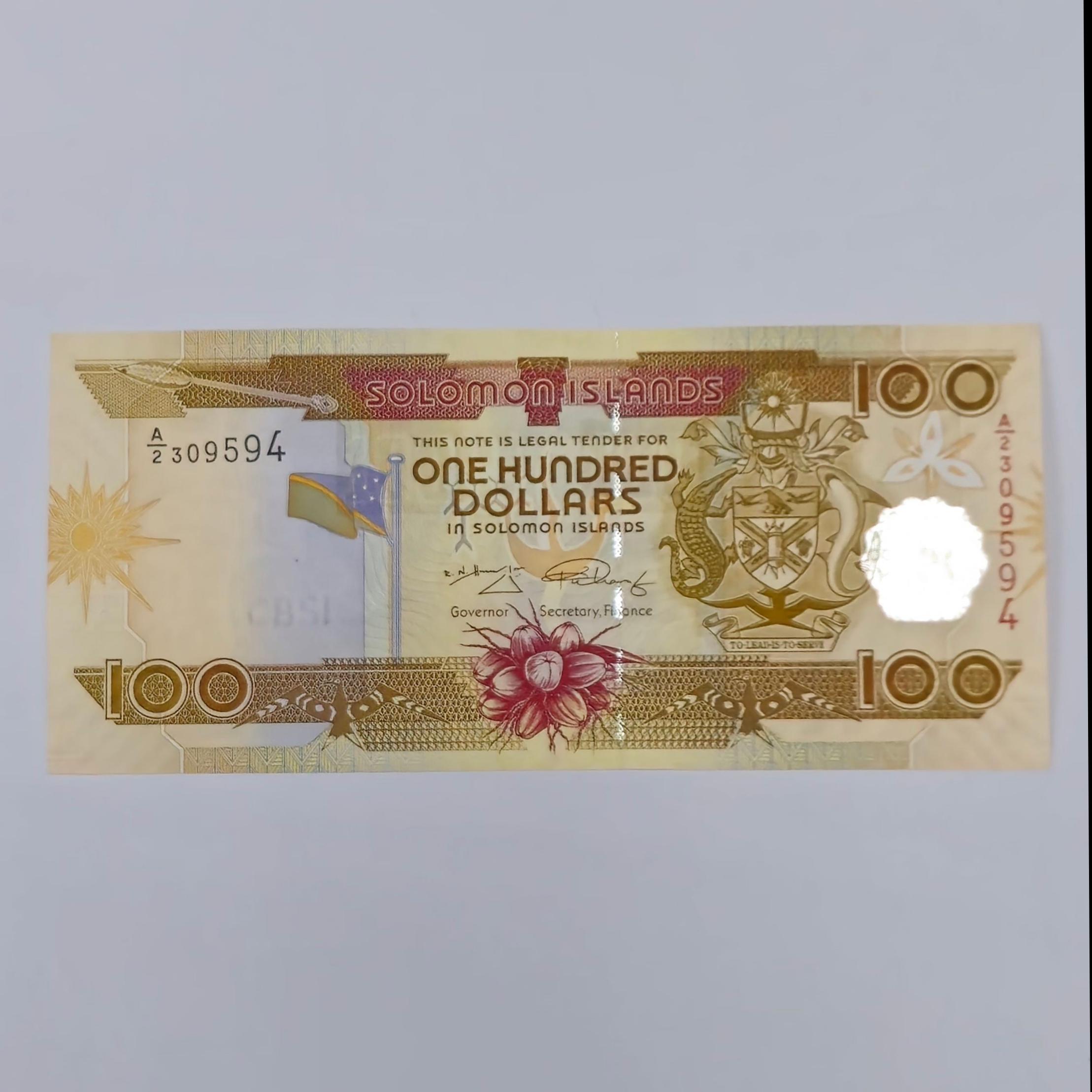 اسکناس جزایرسلیمان صد دلار جزایر سلیمان بسیارزیبا