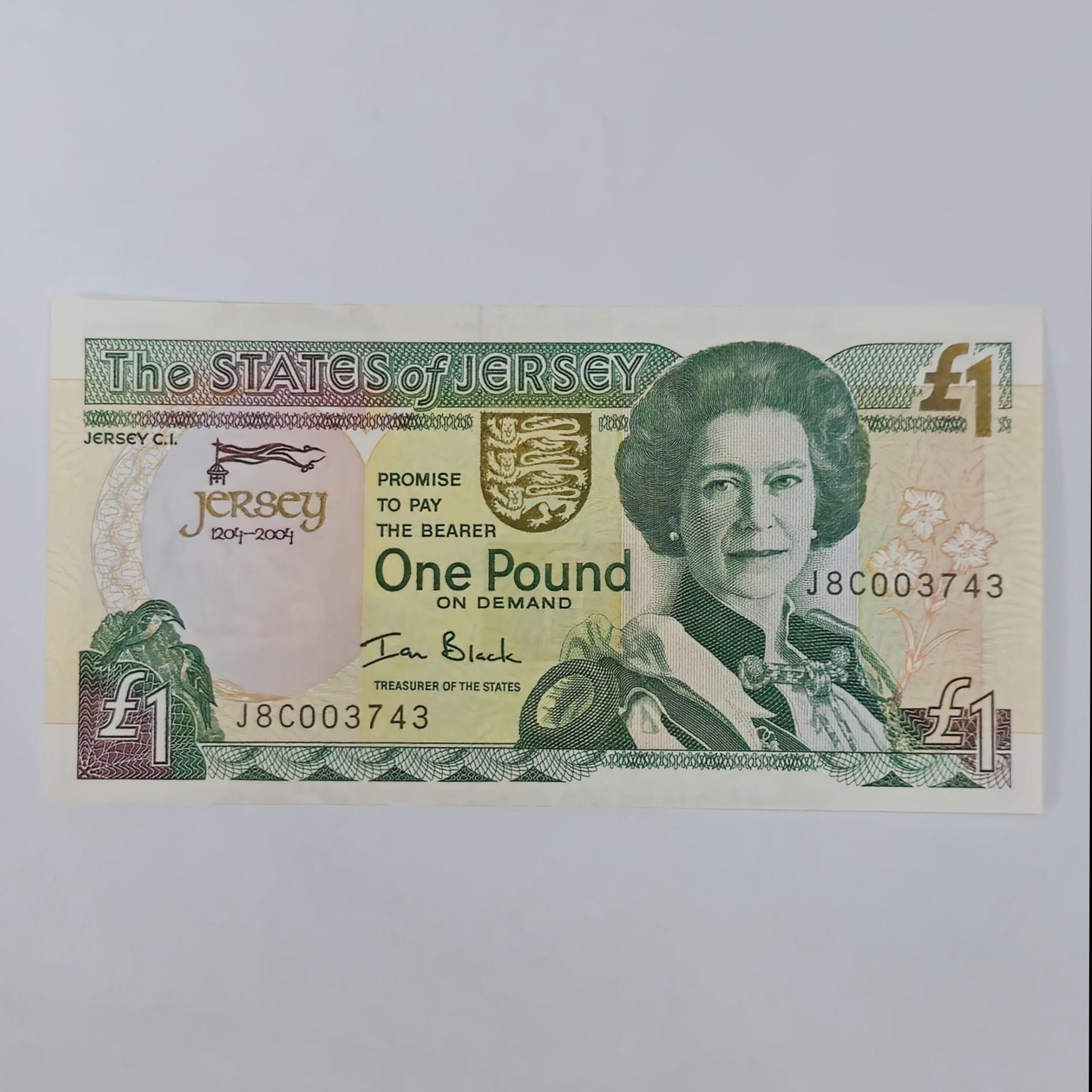 اسکناس جرسی 1 پوند جرسی ملکه الیزابت یادبودی