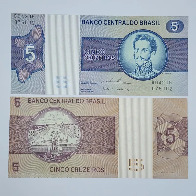 تک اسکناس برزیل 5 کروزادوی برزیل زیبا و کمیاب