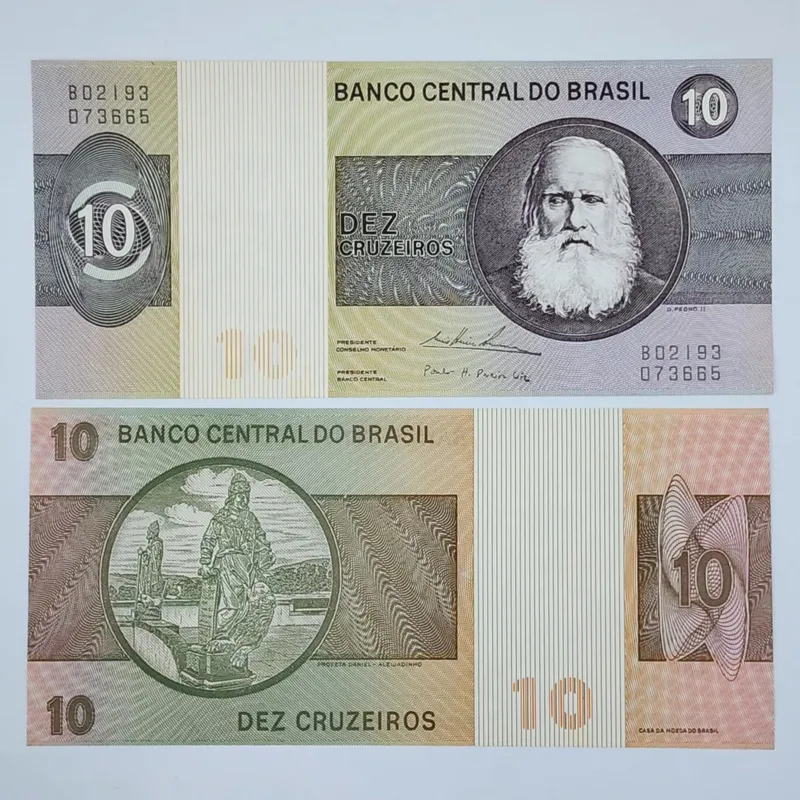 تک اسکناس برزیل 10کروزادوی برزیل زیبا و کمیاب