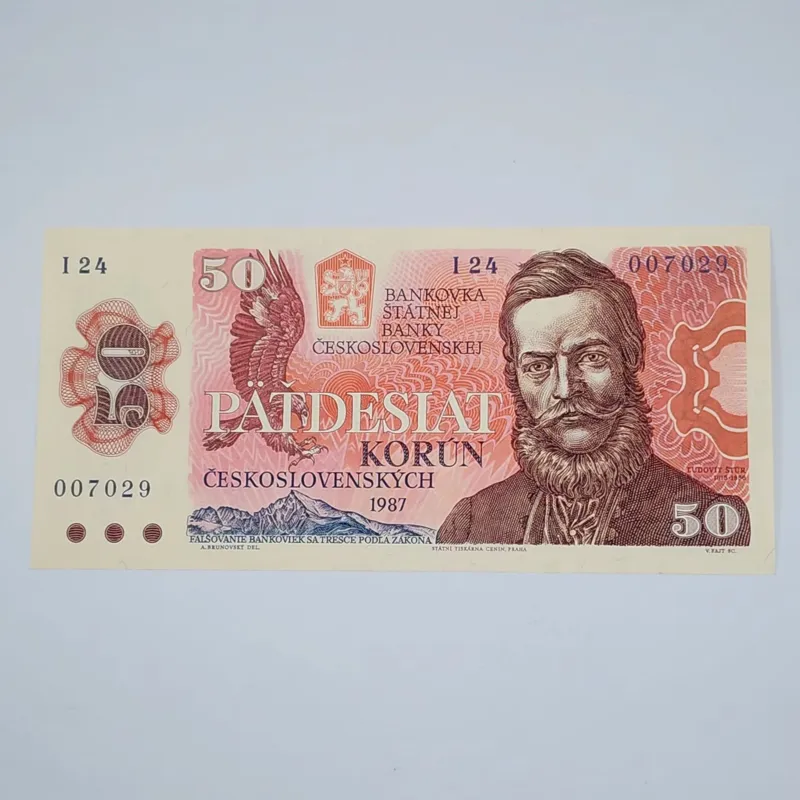 اسکناس چکسلواکی بسیار زیبا 50کرونا چکسلواکی قدیم