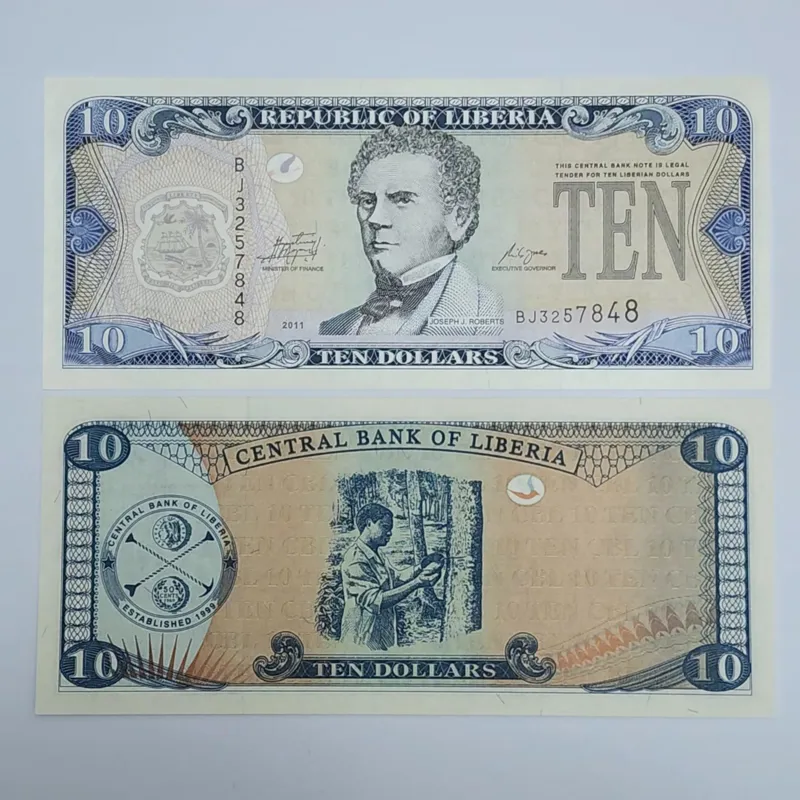 اسکناس لیبریا 10 دلار لیبریا زیبا و سری کمیاب