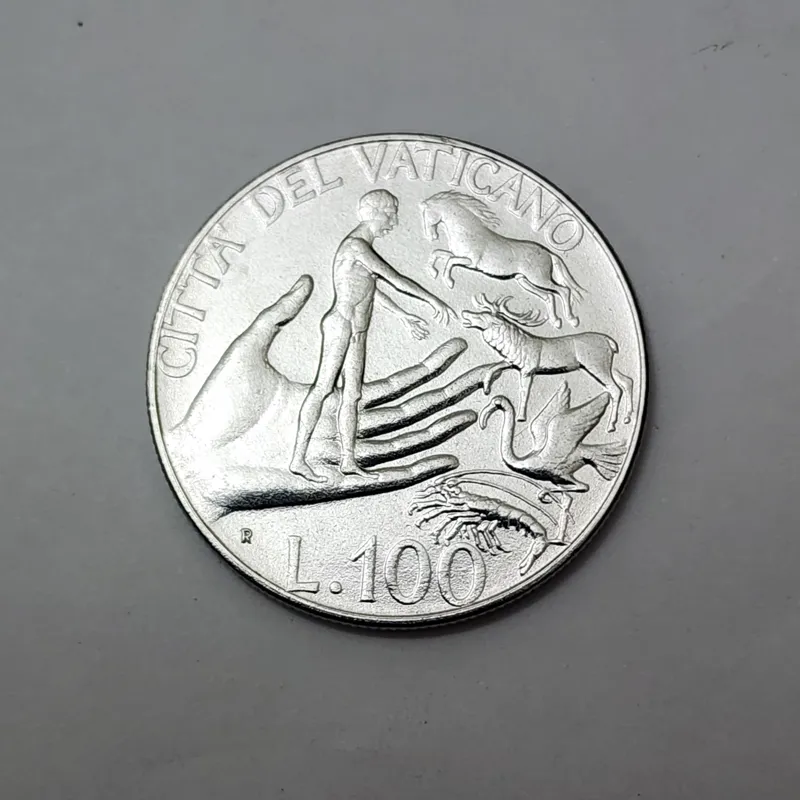 سکه واتیکان سکه زیبا و کمیاب 100 لیر واتیکان خاص
