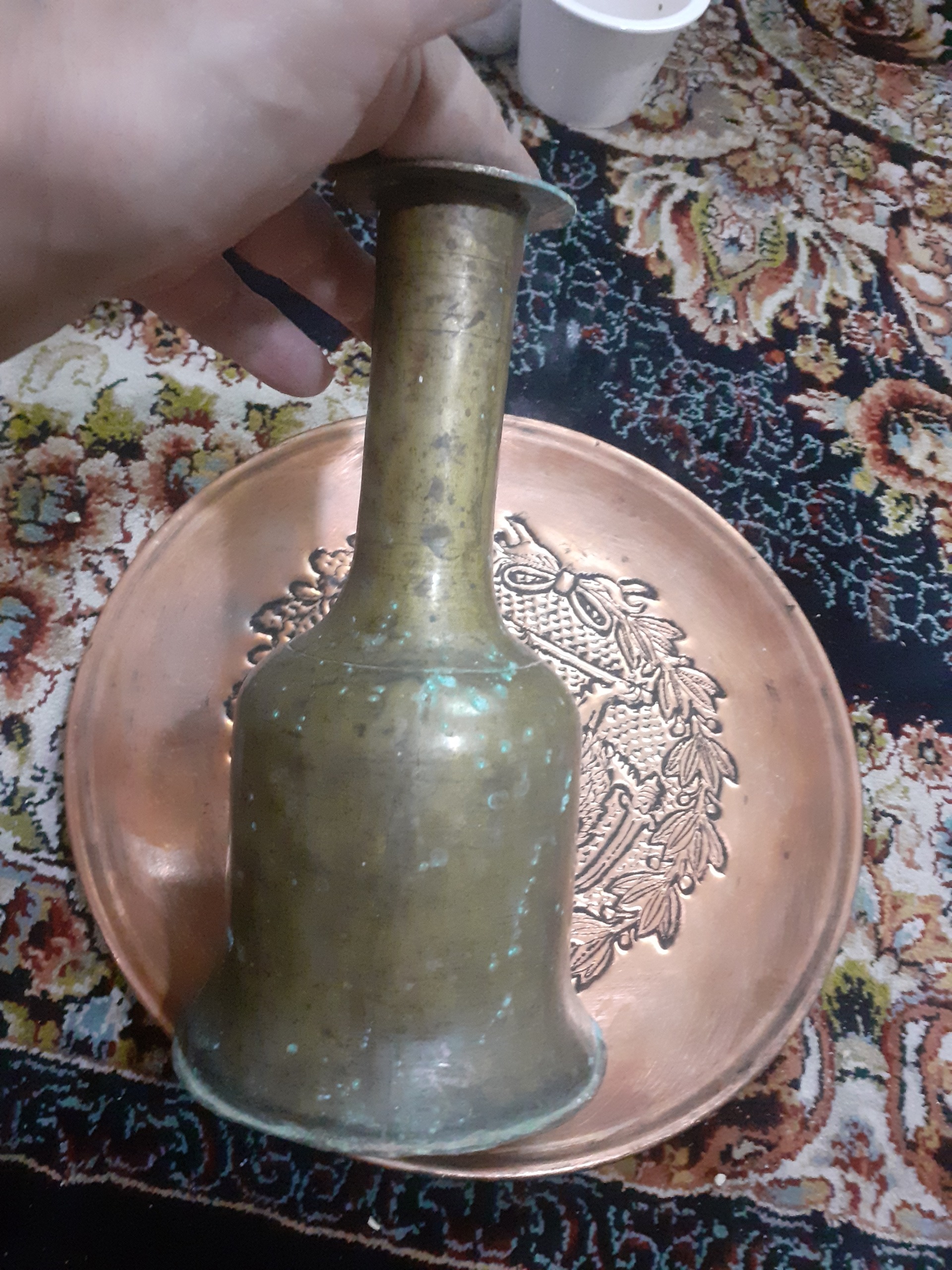 تنگ کاردست برنجی قاجاری  مطابق تصویر